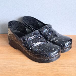 Dansko Women’s 41 US 11 Paint Splatter Patent Leather Comfort Clogs Shoes